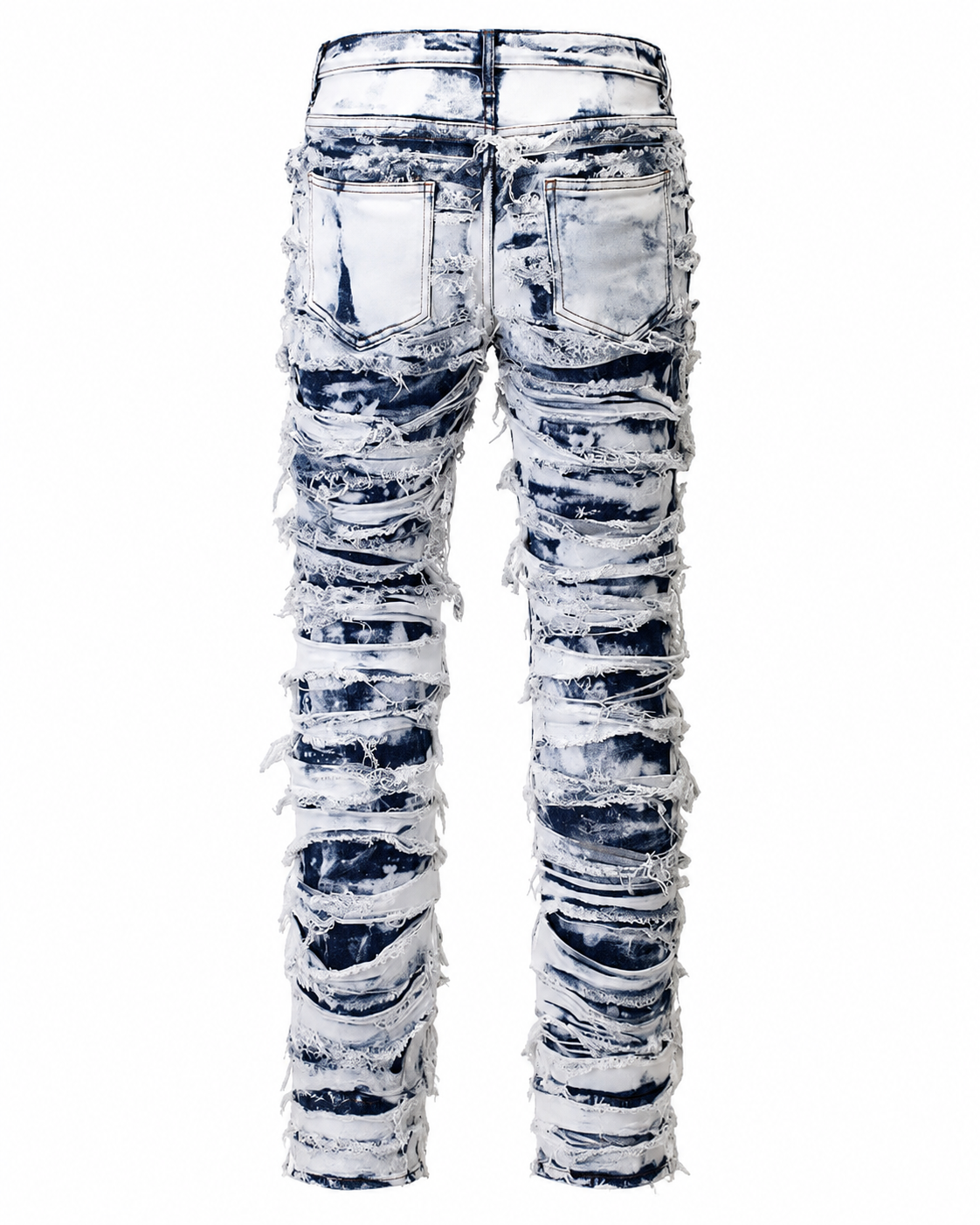 BLEACHED TORN DENIM JEANS