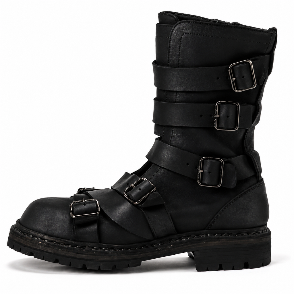 BOMNVOYAJ BUCKLED BOOTS