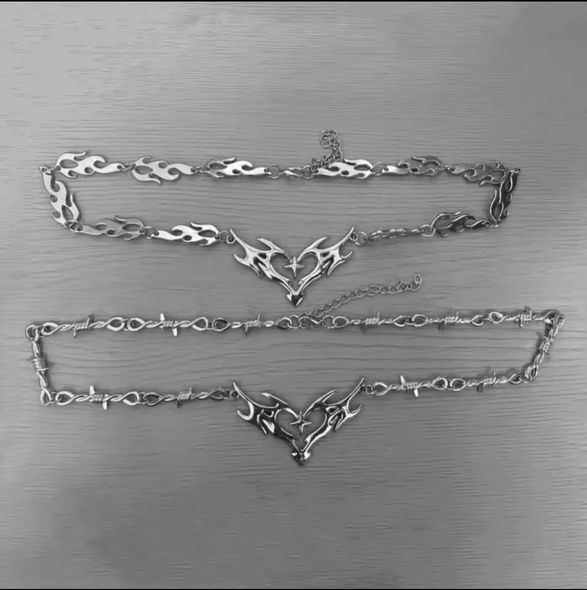 Flame Heart Choker Chain