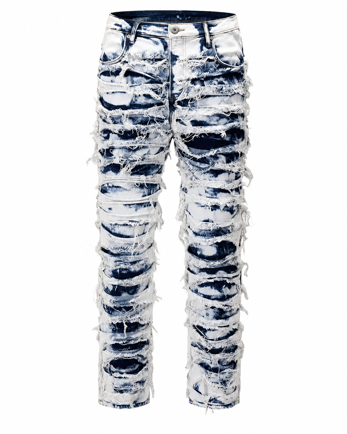 BLEACHED TORN DENIM JEANS