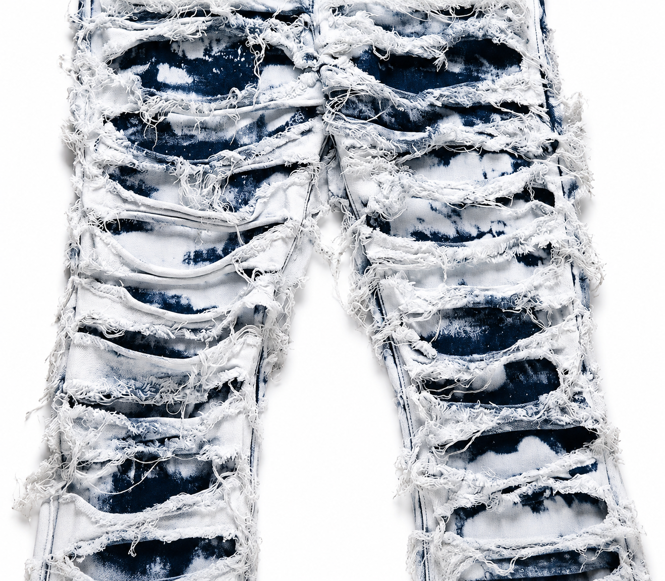 BLEACHED TORN DENIM JEANS